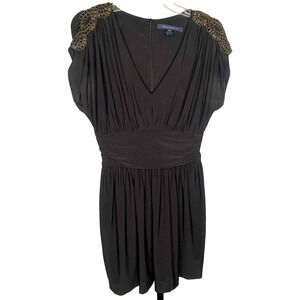 French Connection‎ Womens Size 6 dress Black  bead embellished Mini whimsigoth